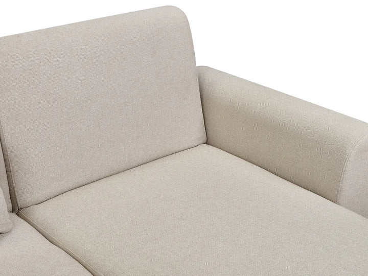 Corner Sofa Bed 3 Seater Fabric Light Beige Left Hand Andress