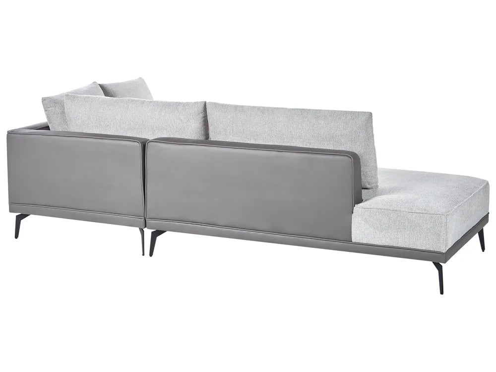 Corner Sofa 3 Seater Fabric Light Grey Left Hand Deaneen