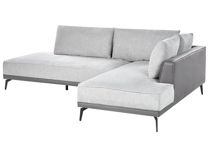 Corner Sofa 3 Seater Fabric Light Grey Left Hand Deaneen