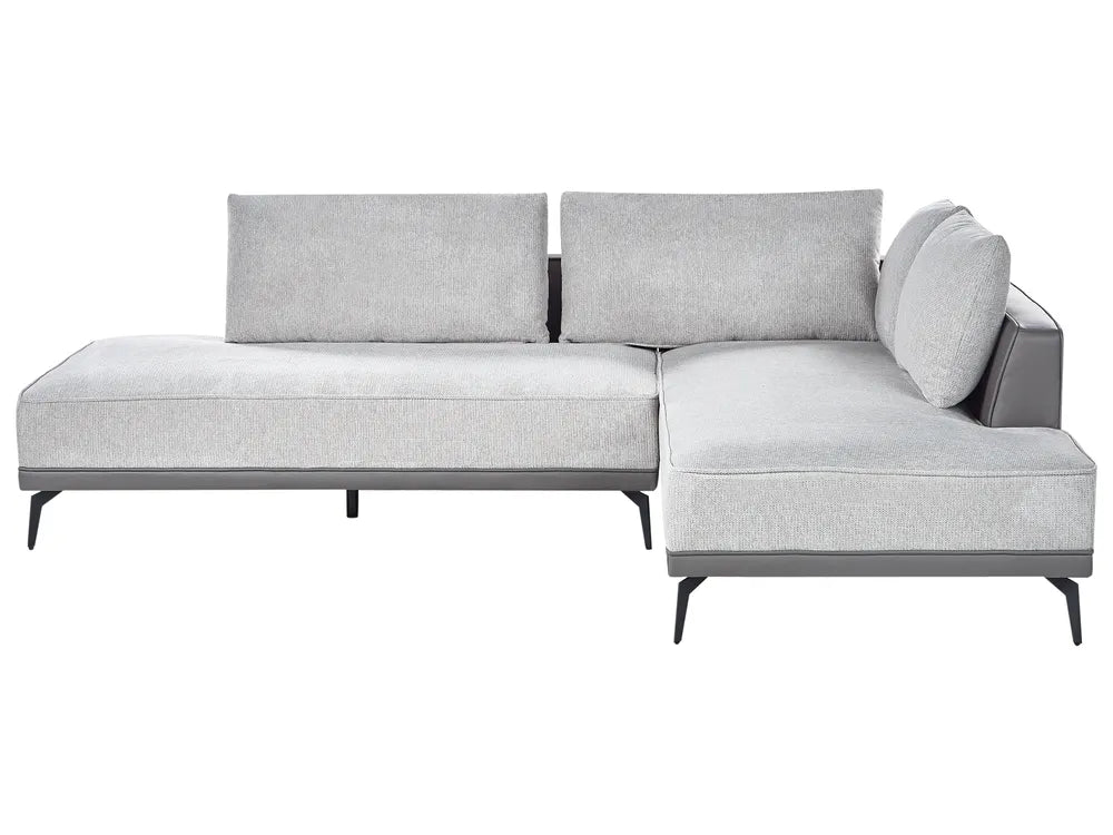 Corner Sofa 3 Seater Fabric Light Grey Left Hand Deaneen