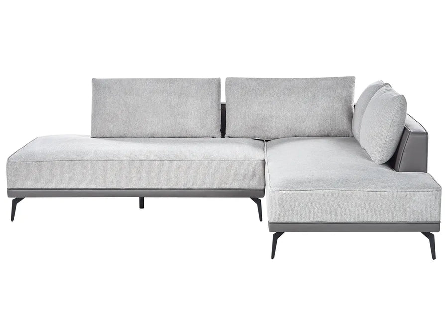 Corner Sofa 3 Seater Fabric Light Grey Left Hand Deaneen