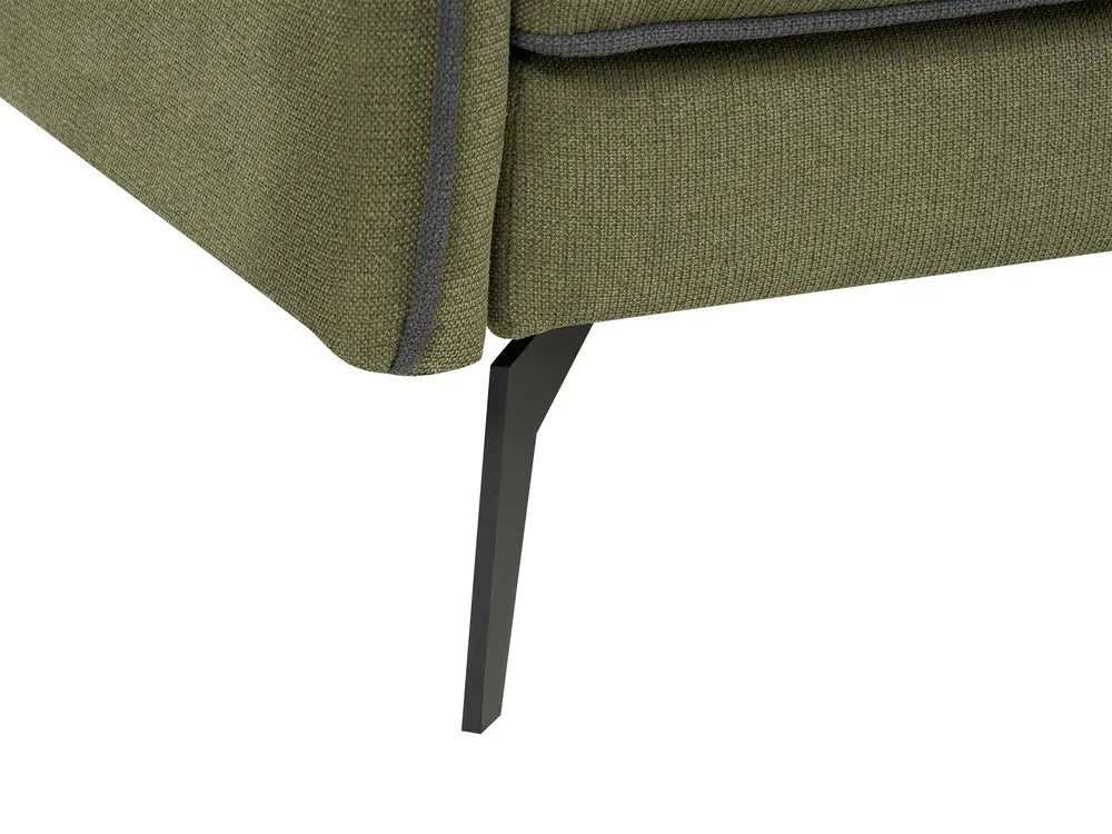 Corner Sofa 3 Seater Fabric Green Right Hand Bodhild