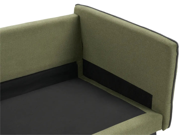 Corner Sofa 3 Seater Fabric Green Right Hand Bodhild