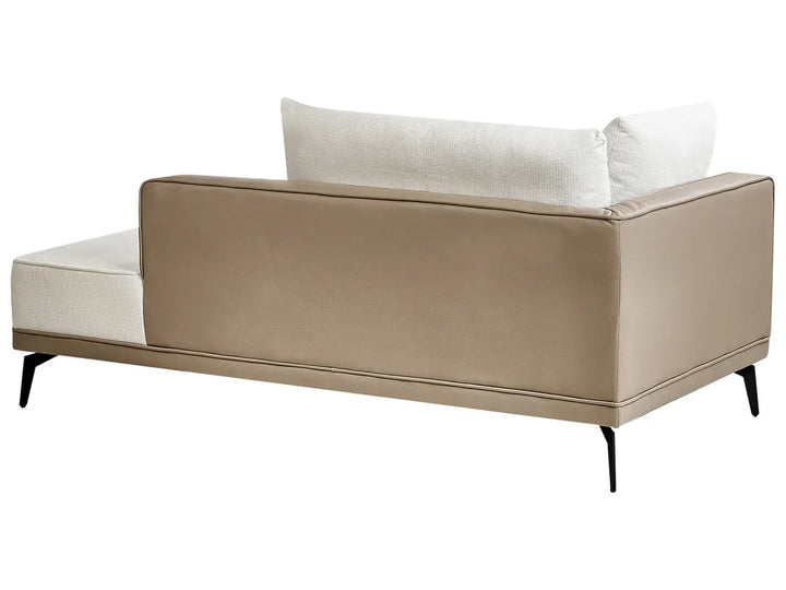 Corner Sofa 3 Seater Fabric Off-White Left Hand Deaneen