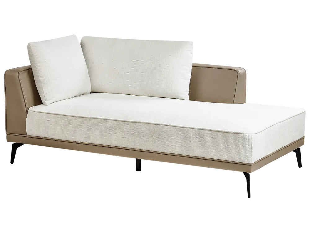 Corner Sofa 3 Seater Fabric Off-White Left Hand Deaneen