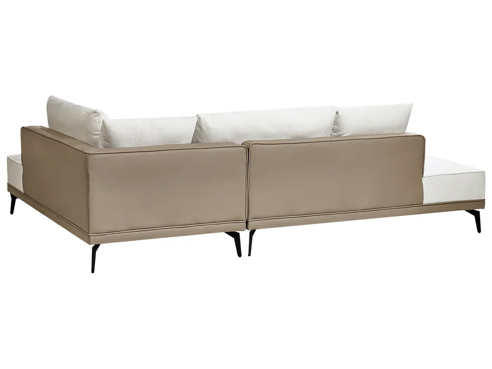 Corner Sofa 3 Seater Fabric Off-White Left Hand Deaneen