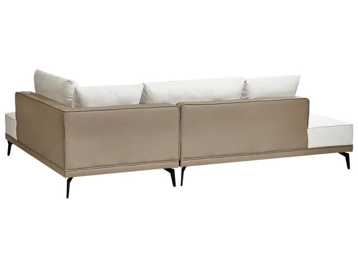 Corner Sofa 3 Seater Fabric Off-White Left Hand Deaneen