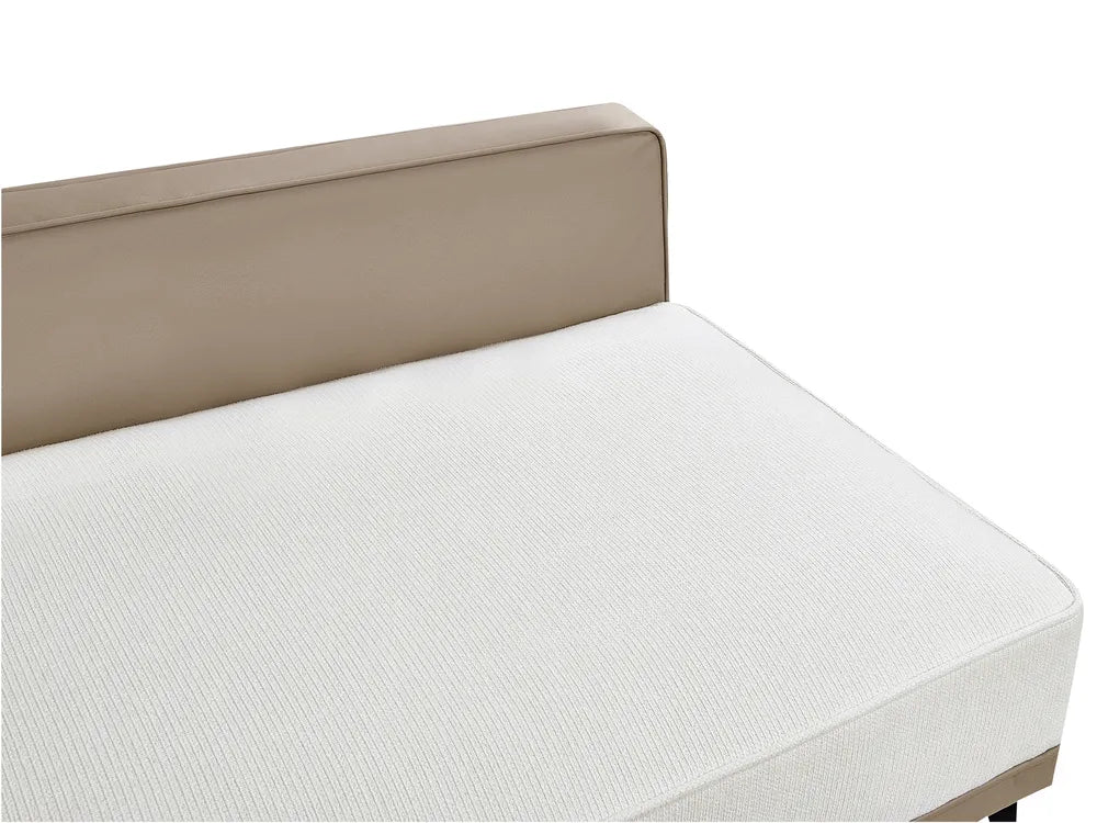 Corner Sofa 3 Seater Fabric Off-White Left Hand Deaneen