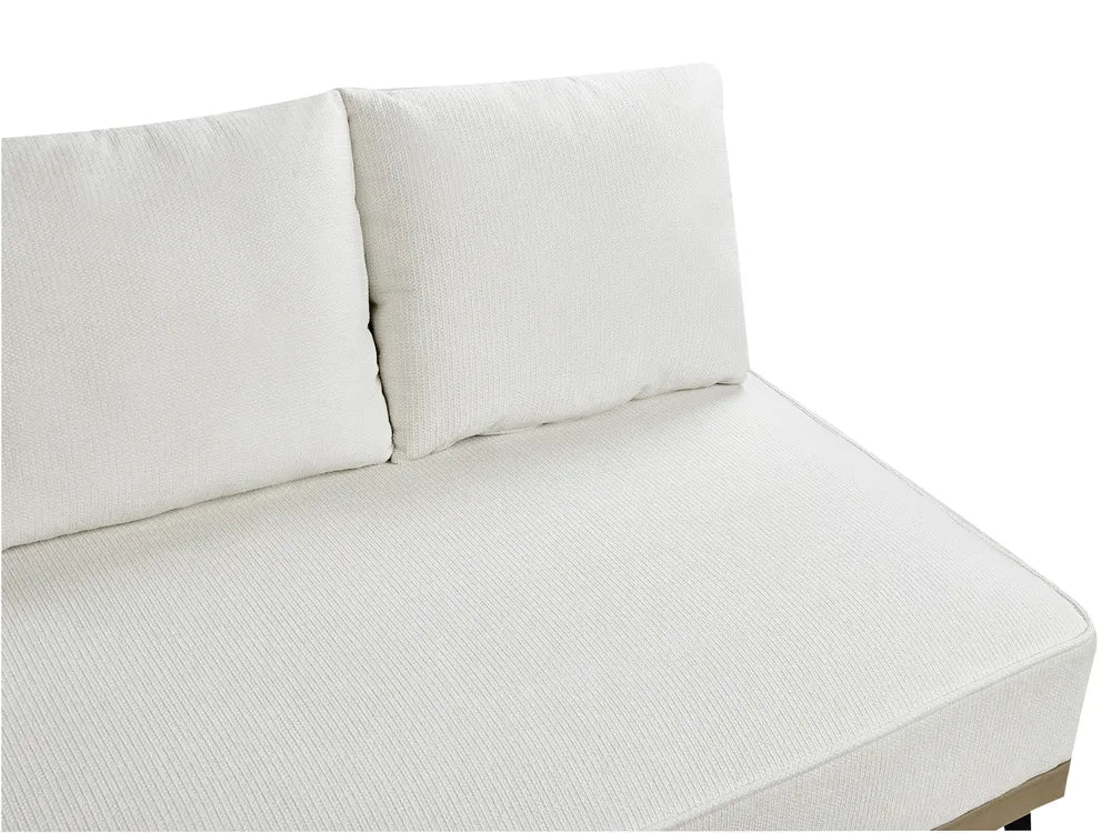 Corner Sofa 3 Seater Fabric Off-White Left Hand Deaneen