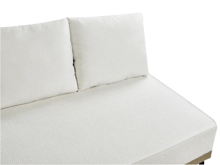 Corner Sofa 3 Seater Fabric Off-White Left Hand Deaneen