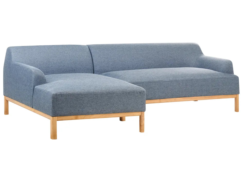 Corner Sofa 3 Seater Fabric Blue Right Hand Azuri