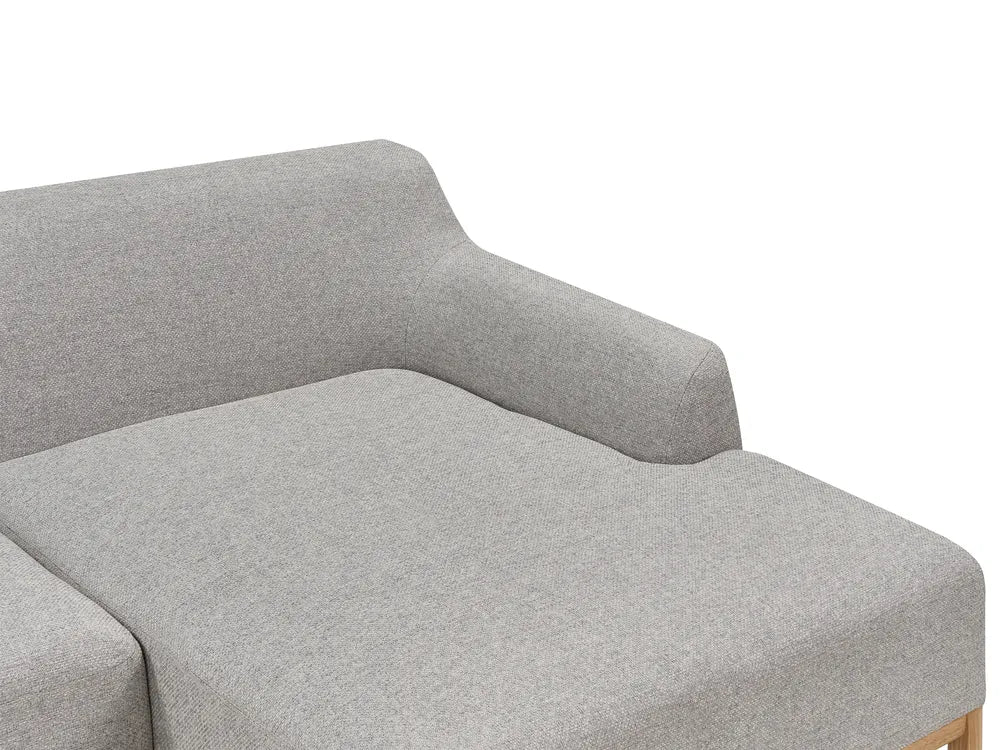 Corner Sofa 3 Seater Fabric Light Grey Left Hand Azuri