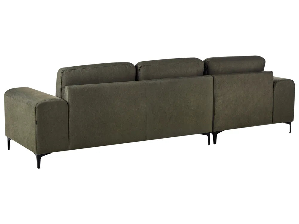 Corner Sofa 4 Seater Fabric Dark Green Right Hand Viola