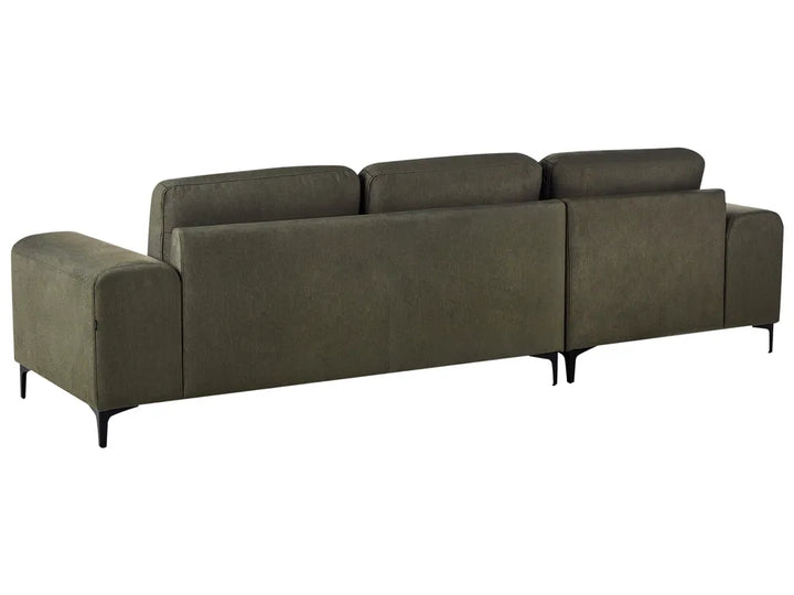 Corner Sofa 4 Seater Fabric Dark Green Right Hand Viola