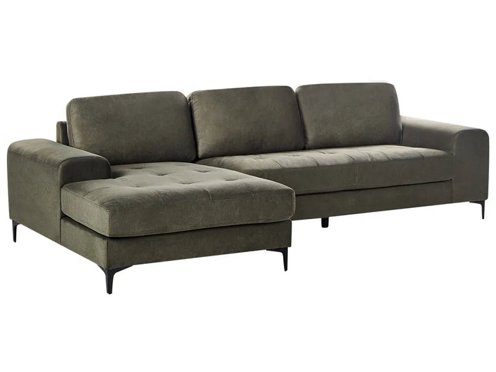 Corner Sofa 4 Seater Fabric Dark Green Right Hand Viola
