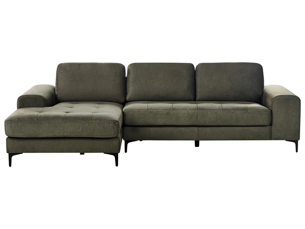 Corner Sofa 4 Seater Fabric Dark Green Right Hand Viola