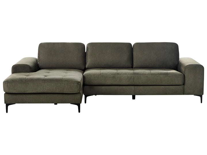 Corner Sofa 4 Seater Fabric Dark Green Right Hand Viola