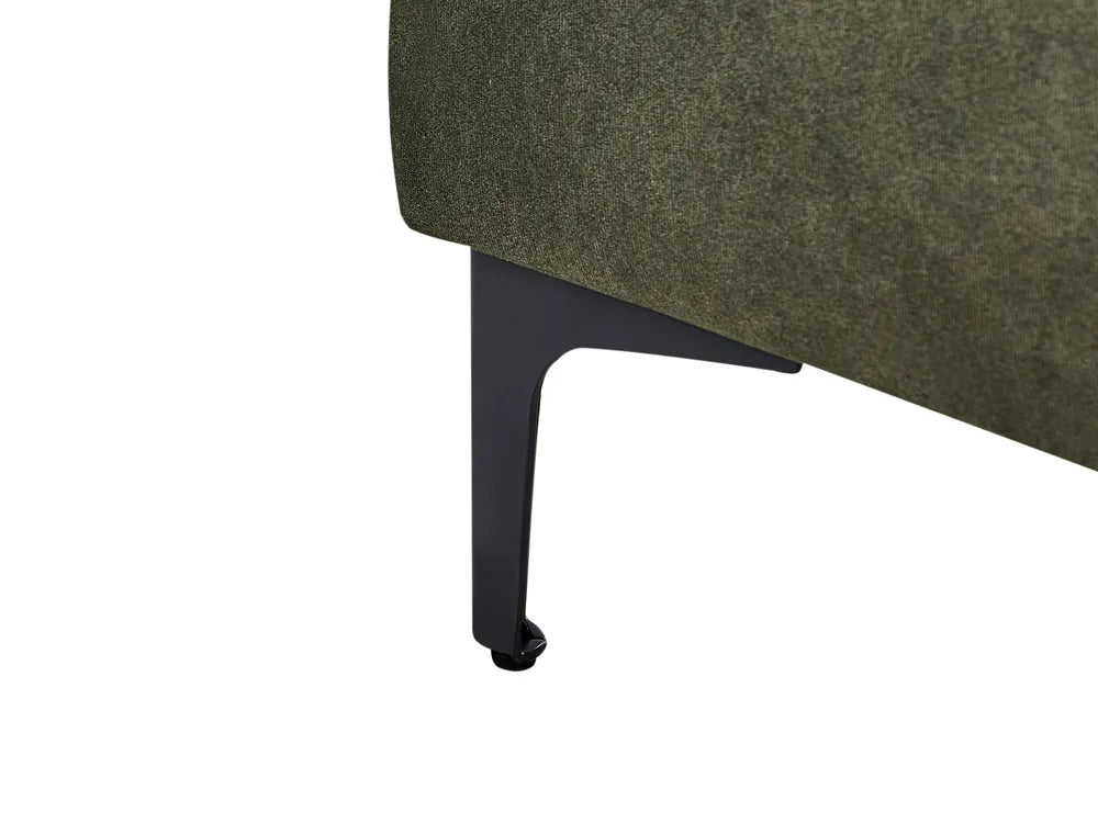 Corner Sofa 4 Seater Fabric Dark Green Right Hand Viola