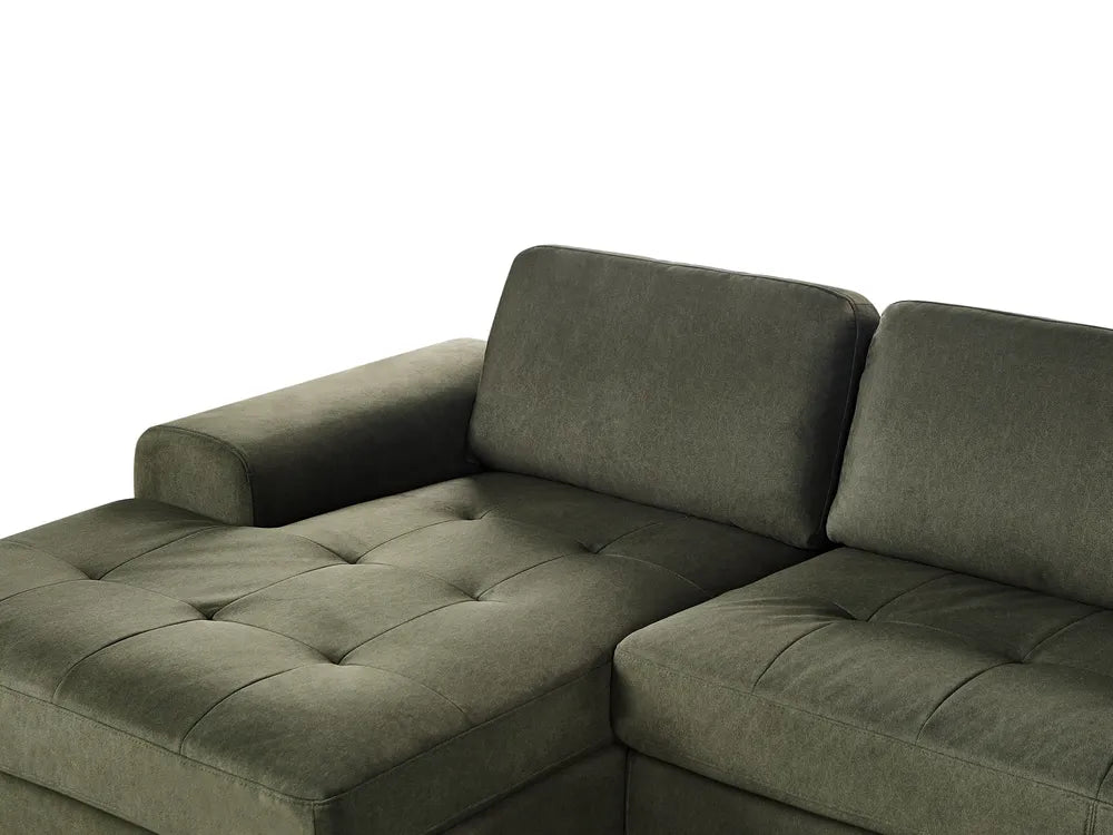 Corner Sofa 4 Seater Fabric Dark Green Right Hand Viola