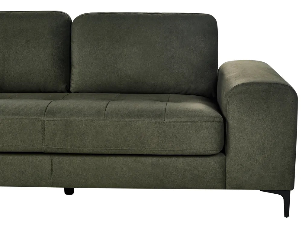 Corner Sofa 4 Seater Fabric Dark Green Right Hand Viola