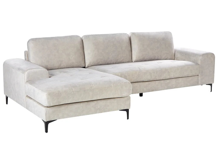 Corner Sofa 4 Seater Velvet Light Beige Right Hand Viola
