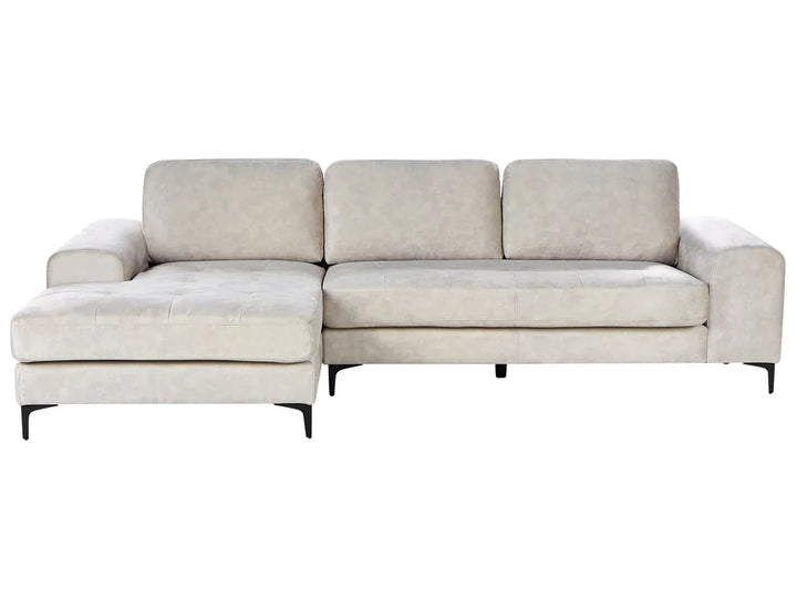 Corner Sofa 4 Seater Velvet Light Beige Right Hand Viola