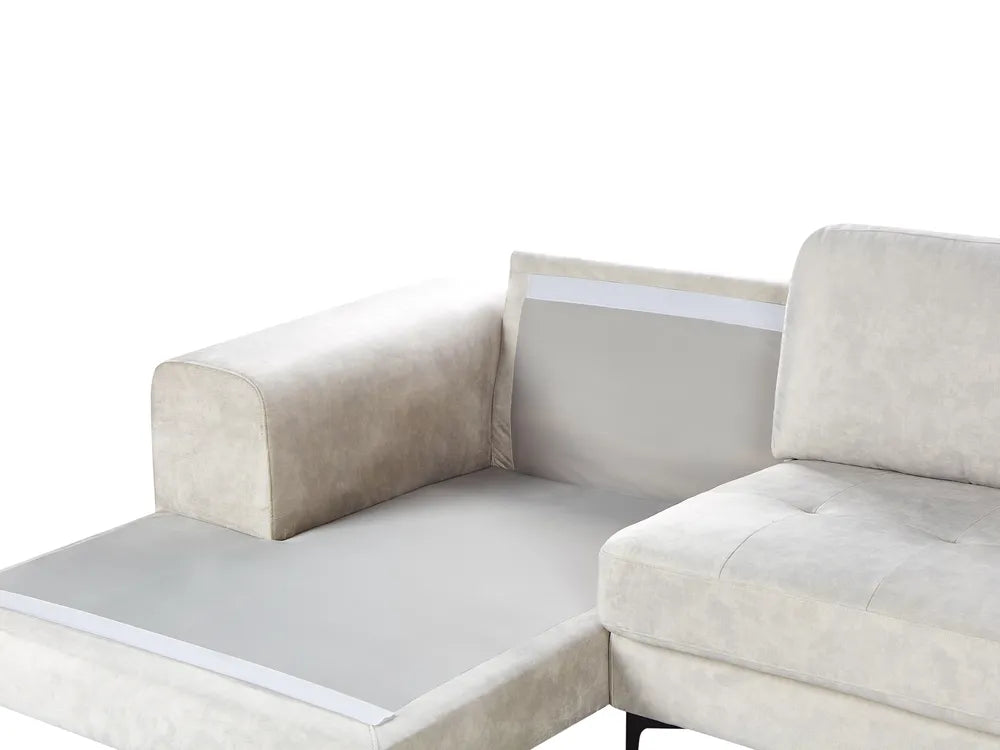 Corner Sofa 4 Seater Velvet Light Beige Right Hand Viola