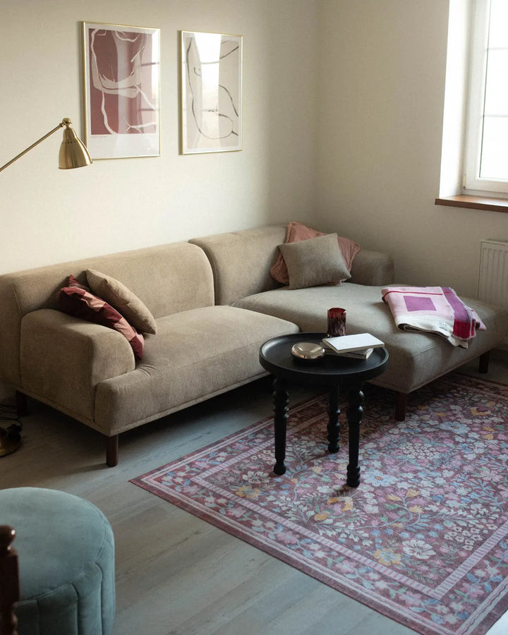 Corner Sofa 3 Seater Fabric Taupe Left Hand Brekyn