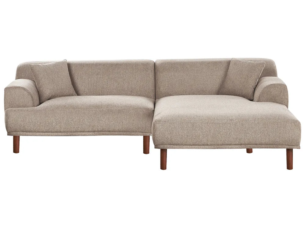 Corner Sofa 3 Seater Fabric Taupe Left Hand Brekyn