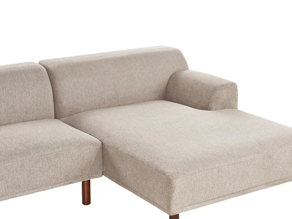 Corner Sofa 3 Seater Fabric Taupe Left Hand Brekyn