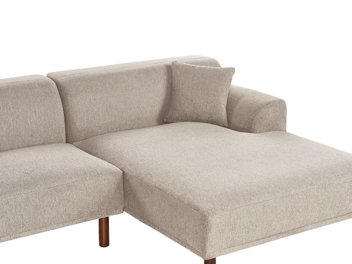 Corner Sofa 3 Seater Fabric Taupe Left Hand Brekyn