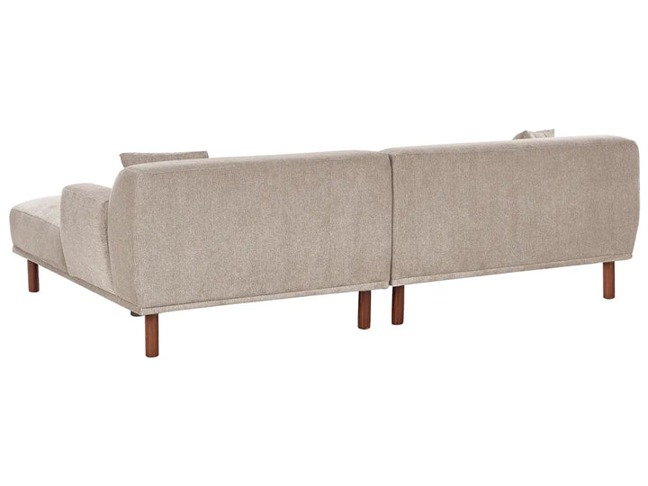 Corner Sofa 3 Seater Fabric Taupe Left Hand Brekyn