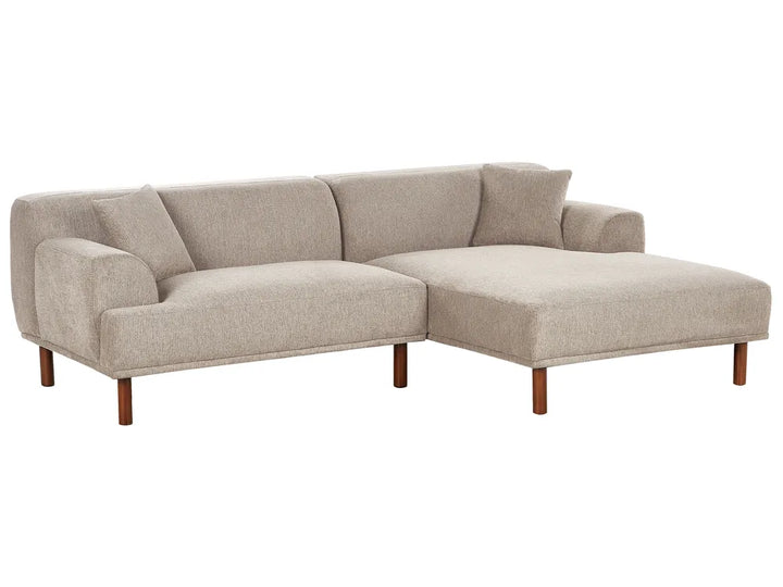 Corner Sofa 3 Seater Fabric Taupe Left Hand Brekyn