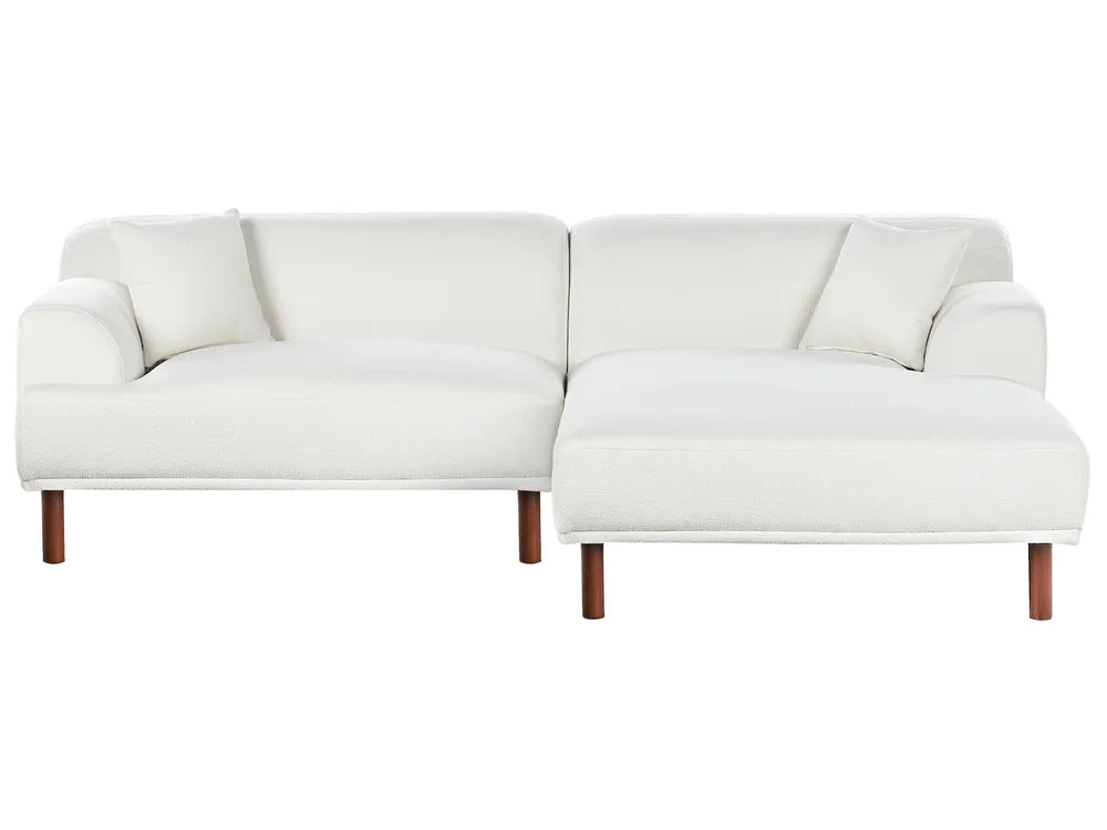 Corner Sofa 3 Seater Boucle White Left Hand Brekyn