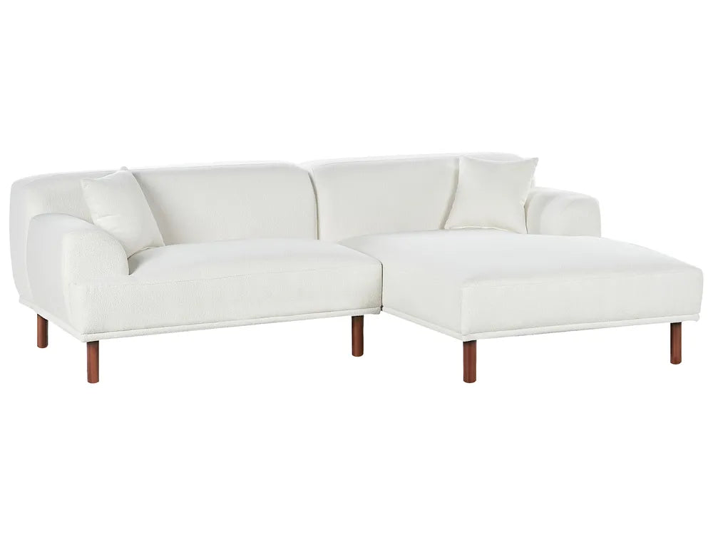 Corner Sofa 3 Seater Boucle White Left Hand Brekyn
