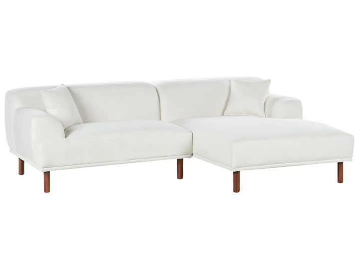 Corner Sofa 3 Seater Boucle White Left Hand Brekyn