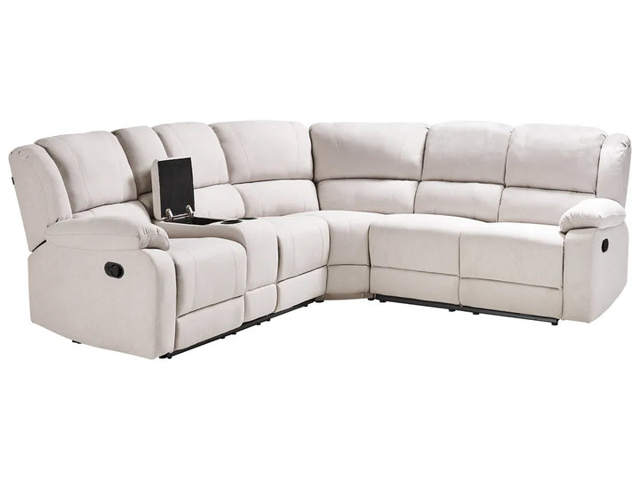 Manual Recliner Corner Sofa 5 Seater  Fabric Light Beige Left Hand Mailina