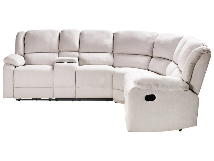 Manual Recliner Corner Sofa 5 Seater  Fabric Light Beige Left Hand Mailina