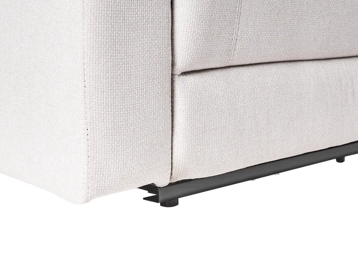 Manual Recliner Corner Sofa 5 Seater Fabric Light Beige with USB Port Left Hand Mailina