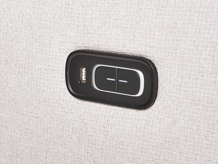 Manual Recliner Corner Sofa 5 Seater Fabric Light Beige with USB Port Left Hand Mailina