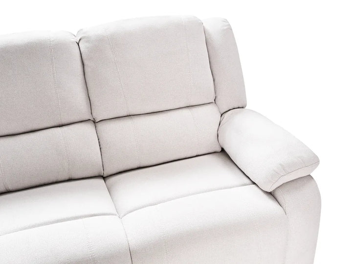 Manual Recliner Corner Sofa 5 Seater Fabric Light Beige with USB Port Left Hand Mailina