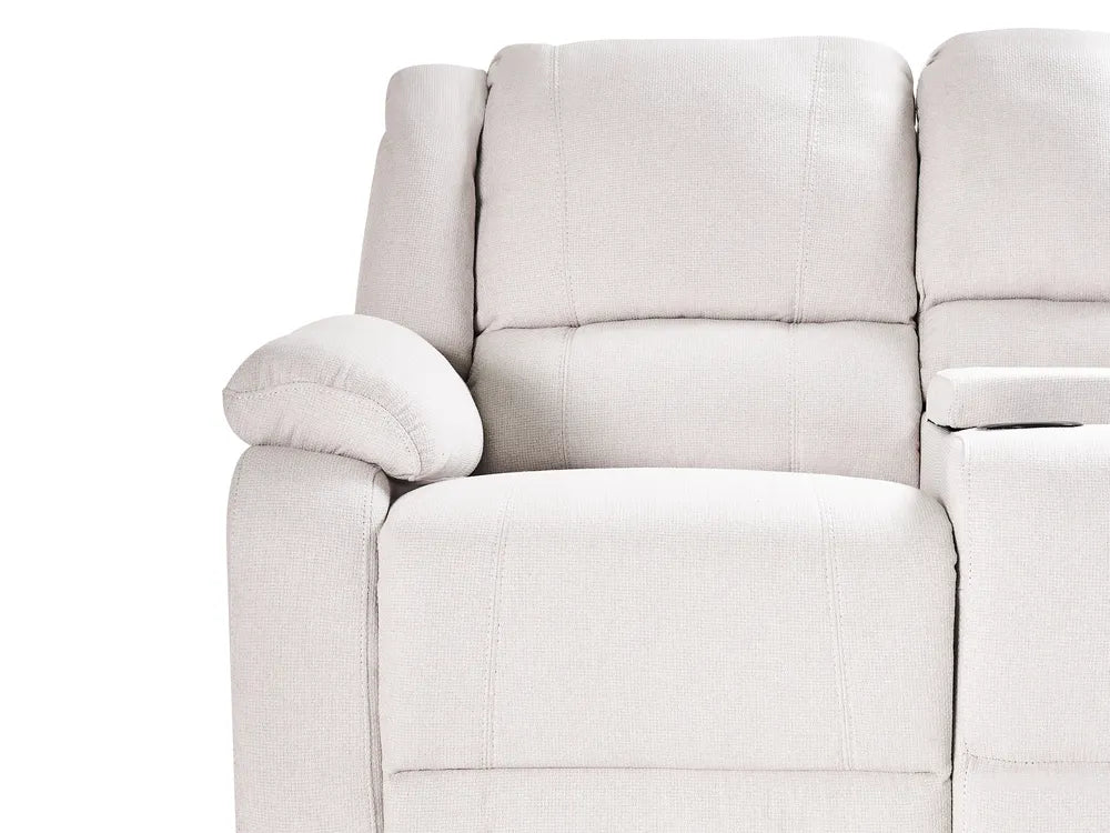 Manual Recliner Corner Sofa 5 Seater Fabric Light Beige with USB Port Left Hand Mailina