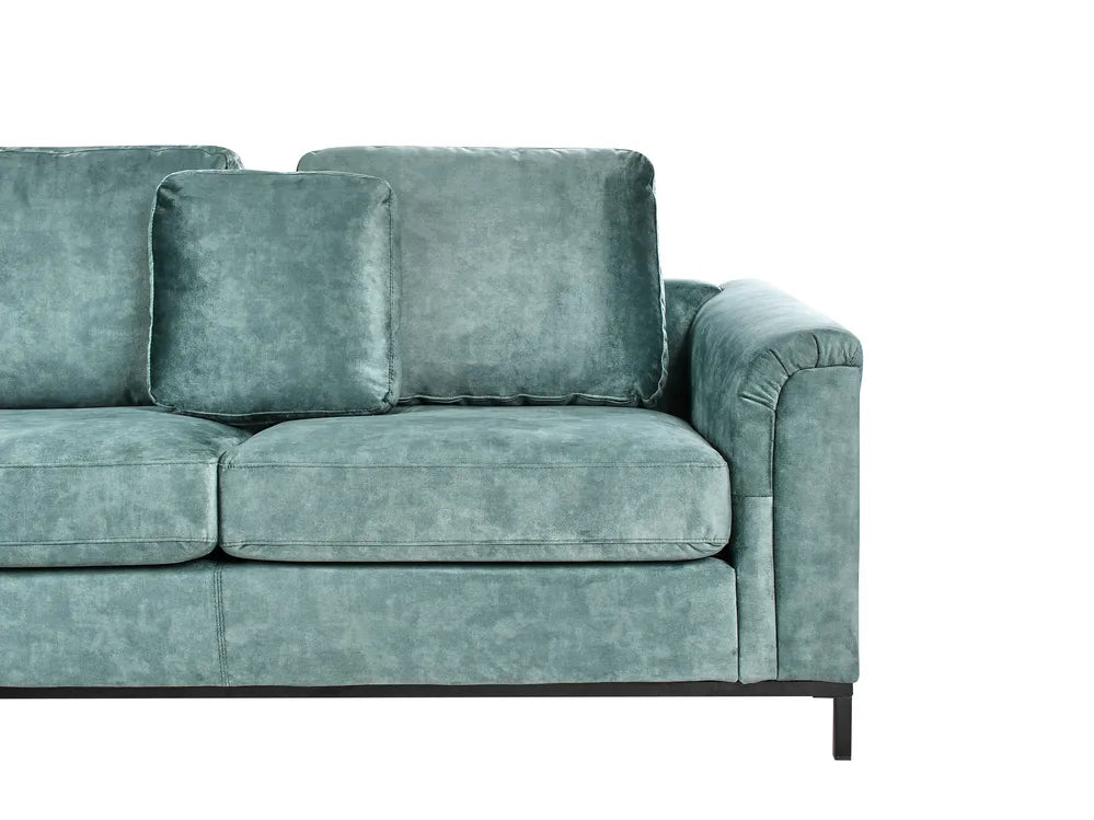 Corner Sofa 5 Seater Velvet Teal with Ottoman Right Hand Thremo