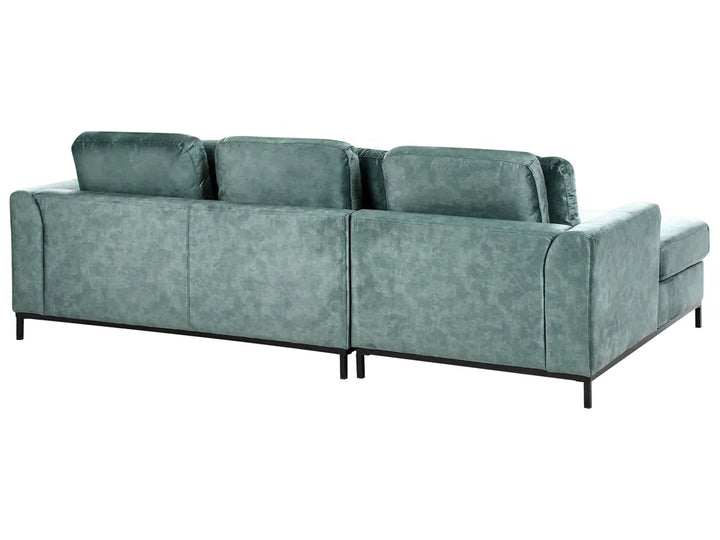Corner Sofa 5 Seater Velvet Teal with Ottoman Right Hand Thremo