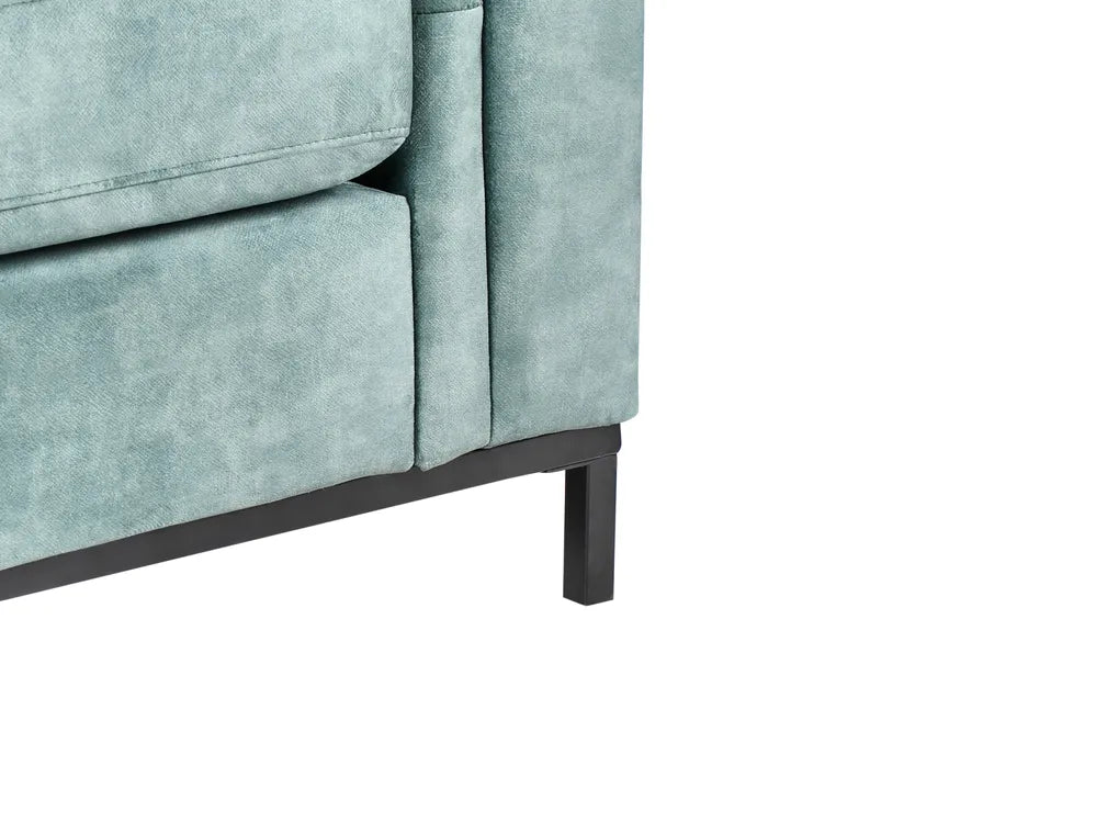 Corner Sofa 5 Seater Velvet Teal with Ottoman Right Hand Thremo