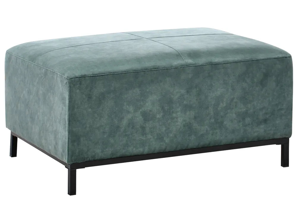 Corner Sofa 5 Seater Velvet Teal with Ottoman Left Hand Thremo