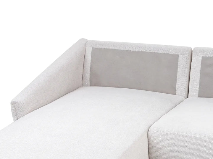 Corner Sofa 3 Seater Fabric Off-White Right Hand Kettner