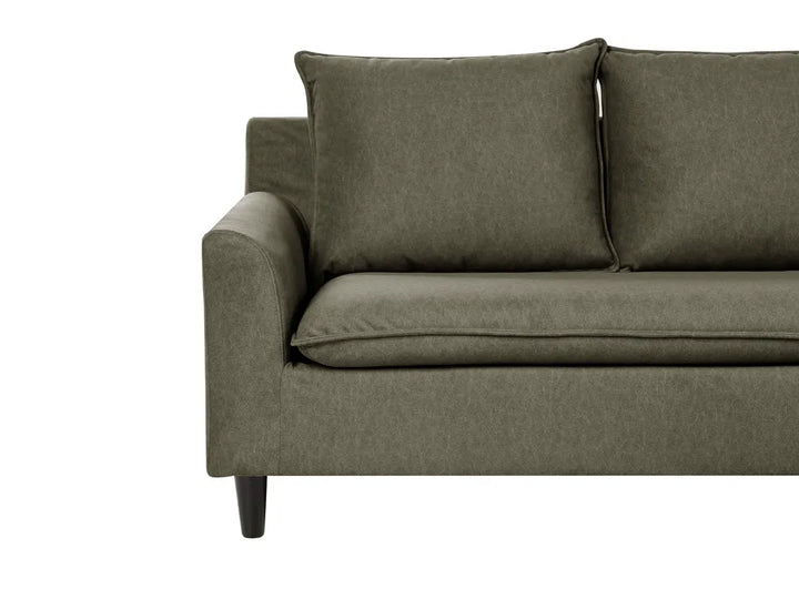 Corner Sofa 3 Seater Fabric Dark Green Left Hand Idou