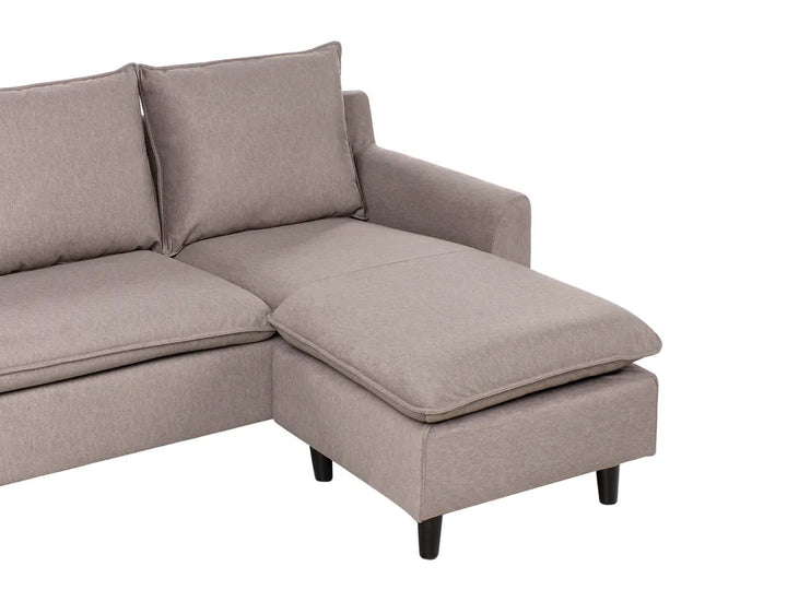 Corner Sofa 3 Seater Fabric Taupe Left Hand Idou