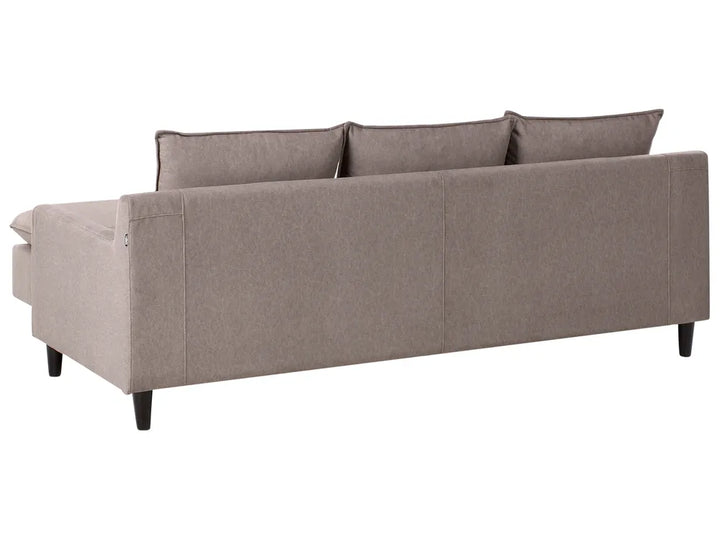 Corner Sofa 3 Seater Fabric Taupe Left Hand Idou